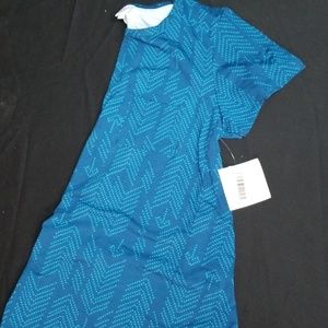 LulaRoe XL Teal Arrows Carly Dress